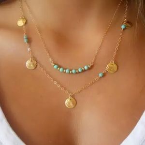 Jewelry - Gold Filled Multilayer Turquoise Bead Necklace Jewelry - Gold Filled Multilayer Turquoise Bead Necklace